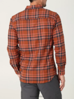 Lee hombres camisa clásica elástica con botones para todo uso cuadros rojizos ropa Z6H6F947 - Image 2