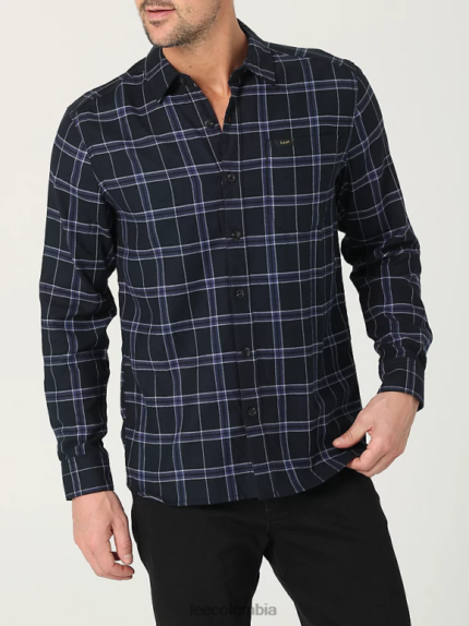 Lee hombres camisa clásica elástica con botones para todo uso cuadros sindicales ropa Z6H6F948