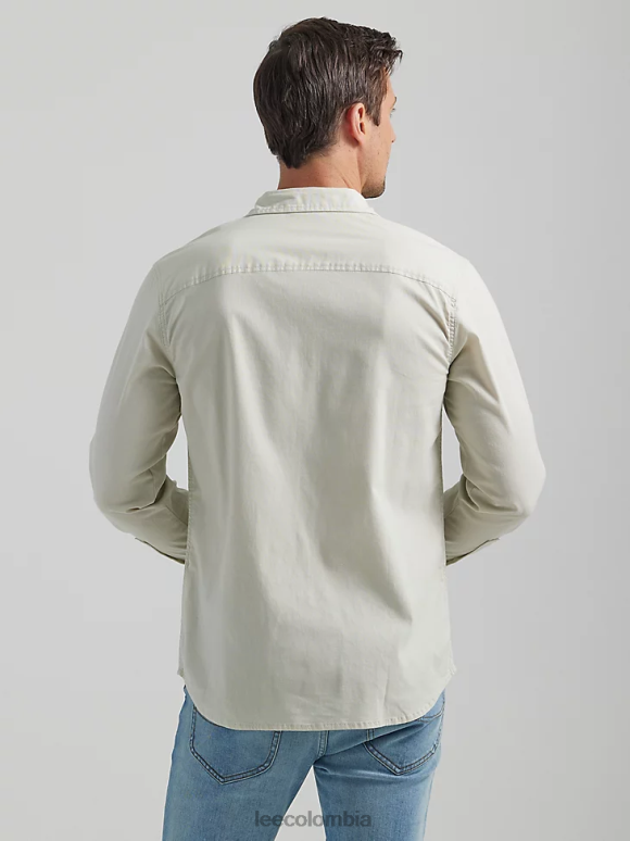 Lee hombres camisa con botones multiusos de movimiento extremo gris obsidiana ropa Z6H6F912 - Image 2