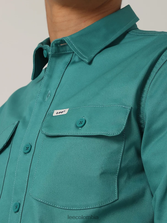 Lee hombres camisa con botones y dos bolsillos Heritage Chetopa Mónaco ropa Z6H6F951 - Image 2