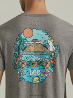 Lee hombres camiseta con estampado tropical grafito ropa Z6H6F850 - Image 4
