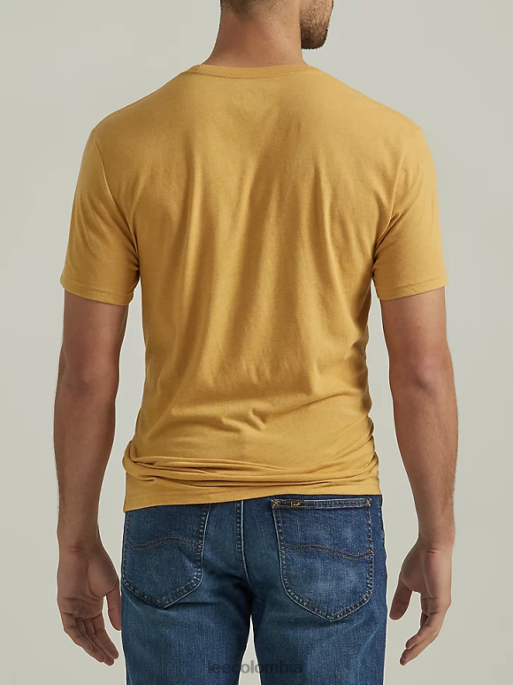Lee hombres camiseta con gráfico de arcoíris oro pálido ropa Z6H6F841 - Image 2