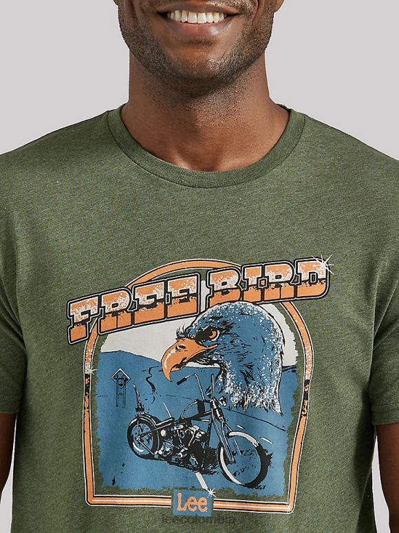 Lee hombres camiseta con gráfico de pájaro gratis bosque Negro ropa Z6H6F876 - Image 3