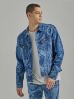 Lee hombres chaqueta estilo camionero estilo boxy mármol ropa Z6H6F1121 - Image 5