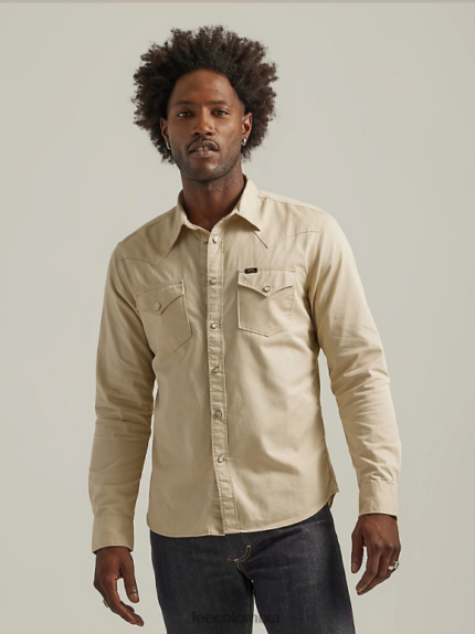 Lee hombres colección europea - camisa 101 occidental alabastro ropa Z6H6F931