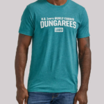 Lee hombres hd camiseta con estampado de peto de fama mundial verde azulado ropa Z6H6F888