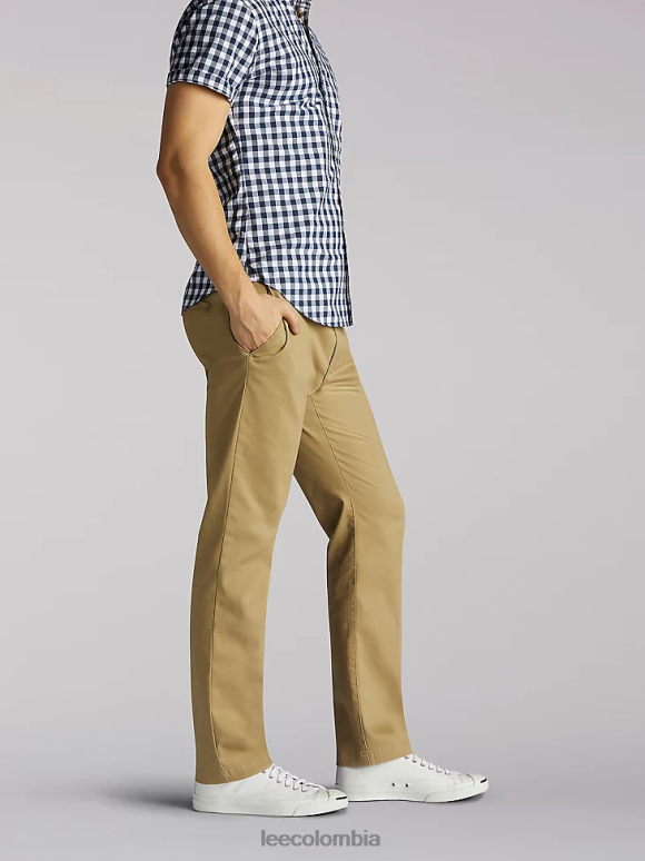Lee hombres pantalón caqui de corte slim Extreme Motion gris pardo ropa Z6H6F762 - Image 3