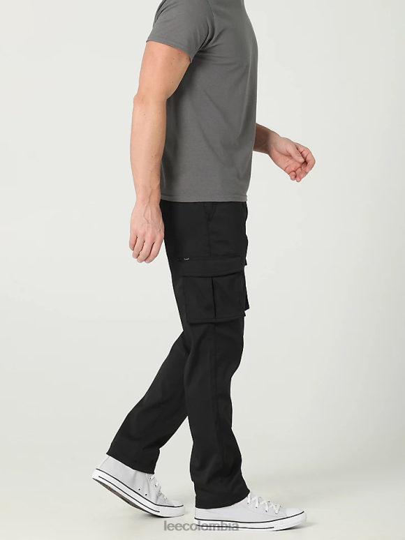 Lee hombres Pantalón cargo sintético Extreme Motion de corte recto negro ropa Z6H6F825 - Image 3