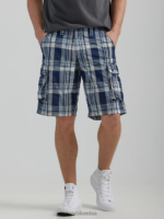 Lee hombres pantalón cargo wyoming nueva tela escocesa azul ropa Z6H6F965