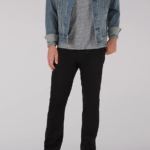 Lee hombres pantalón de sarga de corte recto mvp de movimiento extremo unión-todo negro ropa Z6H6F732