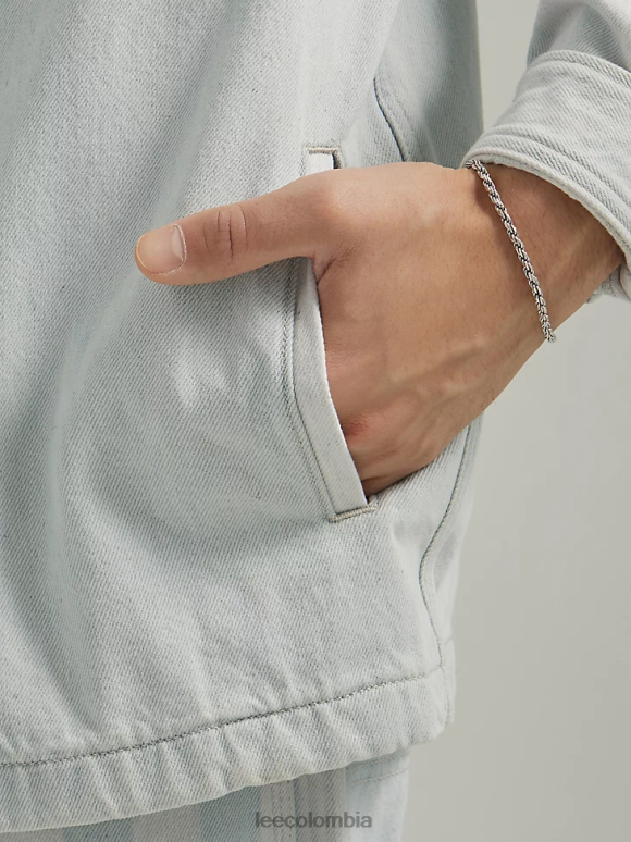 Lee hombres ropa de trabajo sobrecamisa vaquera con bolsillo con solapa y ajuste relajado mezcla de rayas ropa Z6H6F908 - Image 6