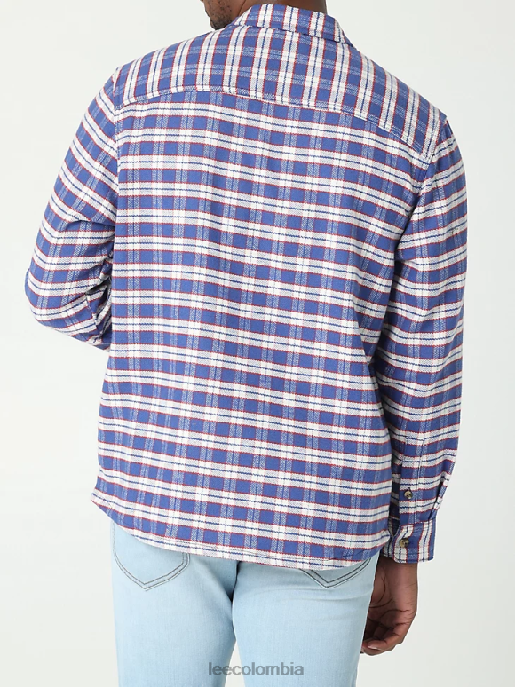 Lee hombres sobrecamisa a cuadros para trabajo himno a cuadros azul ropa Z6H6F928 - Image 2