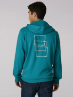 Lee hombres sudadera con capucha con gráfico tradicional confeccionado con un propósito verde azulado a mitad de camino ropa Z6H6F957 - Image 2