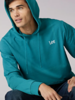Lee hombres sudadera con capucha con gráfico tradicional confeccionado con un propósito verde azulado a mitad de camino ropa Z6H6F957 - Image 3