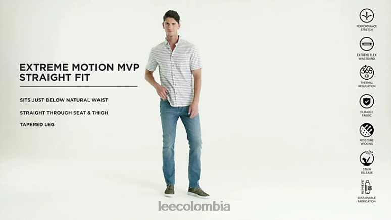 Lee hombres vaqueros cónicos de corte recto mvp de movimiento extremo Brady ropa Z6H6F607 - Image 7