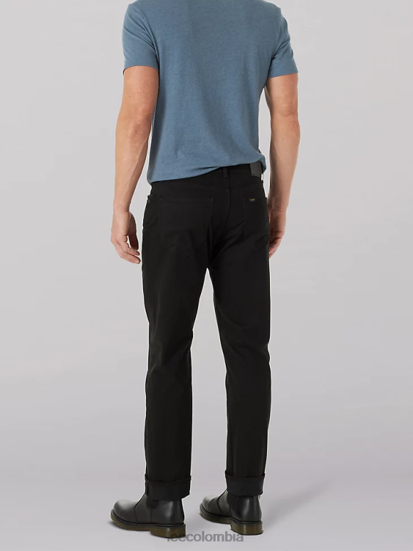Lee hombres Vaqueros de sarga de ajuste recto súper suaves de movimiento extremo unión-todo negro ropa Z6H6F642 - Image 2