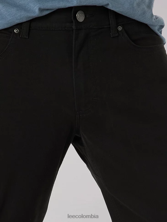 Lee hombres Vaqueros de sarga de ajuste recto súper suaves de movimiento extremo unión-todo negro ropa Z6H6F642 - Image 6