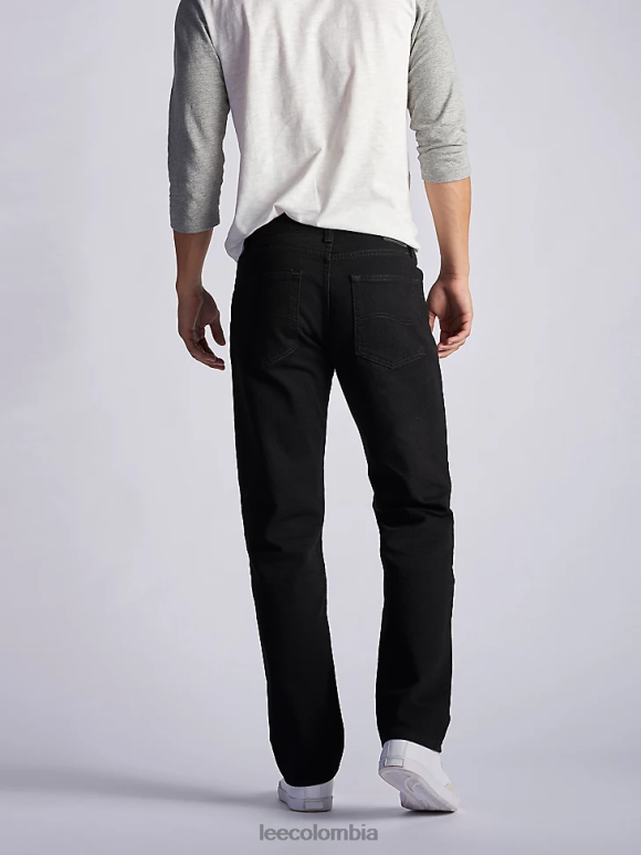 Lee hombres Vaqueros rectos de corte regular 100% algodón doble negro ropa Z6H6F492 - Image 2