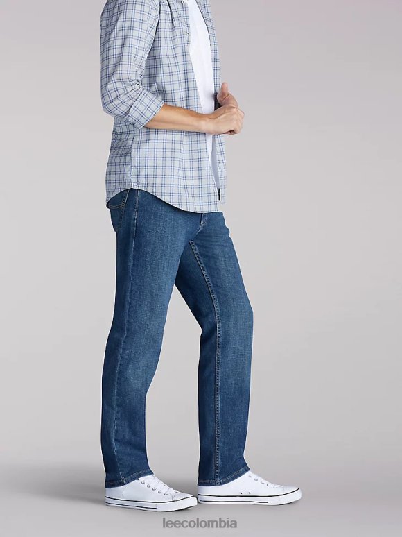 Lee hombres Vaqueros rectos de corte regular - elásticos titanio ropa Z6H6F544 - Image 3