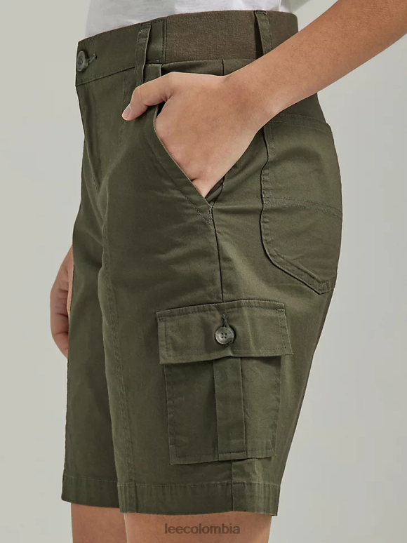 Lee mujer bermudas cargo relajadas ultra lujosas y flexibles oliva frontera ropa Z6H6F254 - Image 5