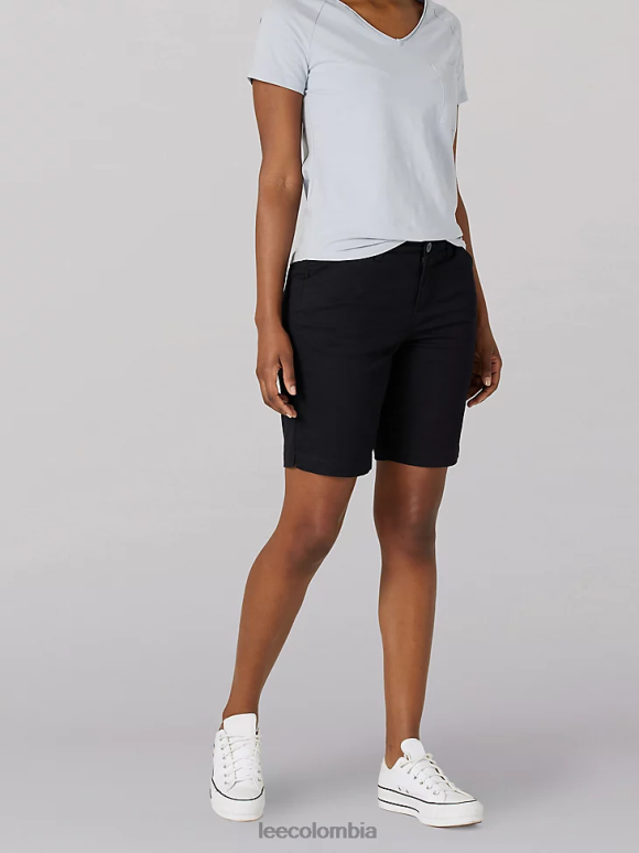 Lee mujer bermudas chinas de corte regular (petite) negro ropa Z6H6F317 - Image 1