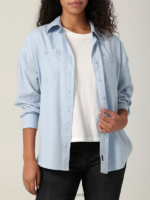 Lee mujer camisa con botones fronterizos azul tímido ropa Z6H6F398
