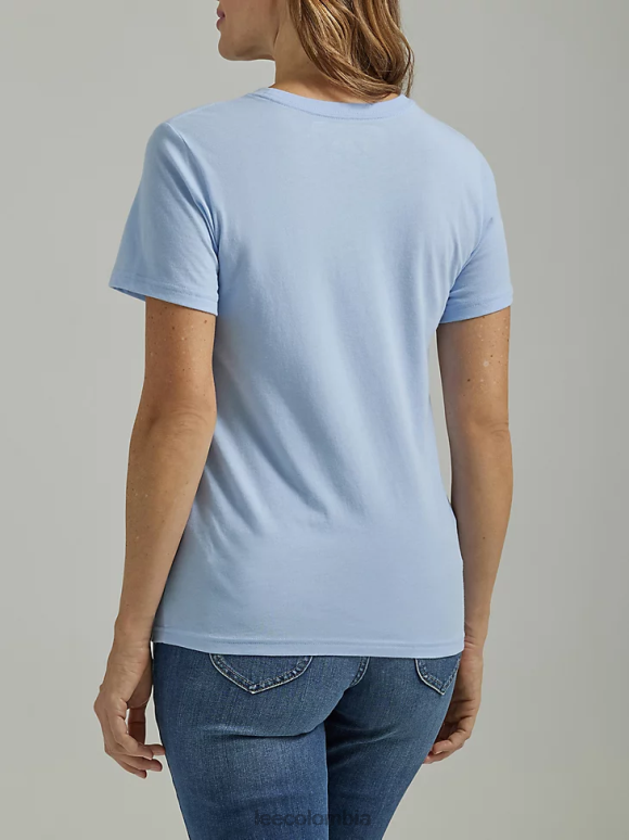 Lee mujer camiseta con estampado de tigre shasta brezo azul ropa Z6H6F340 - Image 2