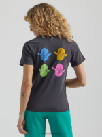 Lee mujer camiseta con gráfico de amigo vaquero negro azabache ropa Z6H6F370 - Image 2