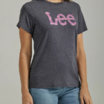 Lee mujer camiseta con gráfico de contracción de piel de serpiente brezo caviar ropa Z6H6F387