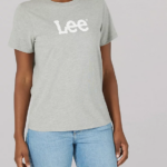 Lee mujer camiseta con logo llamativo brezo gris claro ropa Z6H6F360