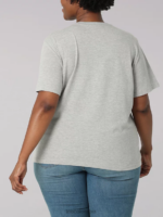 Lee mujer camiseta con logo (más) brezo gris claro ropa Z6H6F392 - Image 2