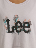 Lee mujer camiseta corta con estampado floral boyfriend Brezo lila brumoso ropa Z6H6F358 - Image 3