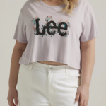 Lee mujer camiseta corta con estampado floral boyfriend (más) Brezo lila brumoso ropa Z6H6F380