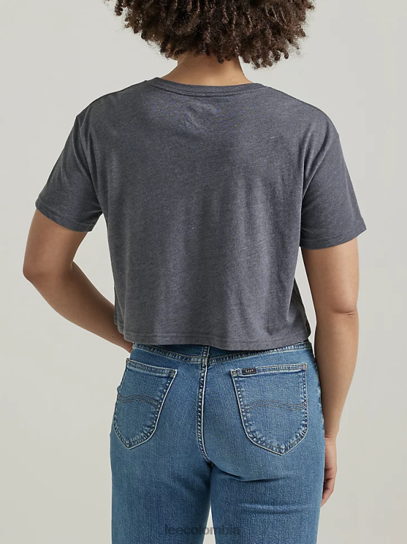 Lee mujer camiseta estilo boyfriend con estampado de jeans brezo de carbón ropa Z6H6F378 - Image 2