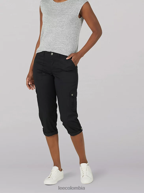 Lee mujer capri cargo relajado ultra lux con flex-to-go (pequeño) negro ropa Z6H6F460 - Image 1