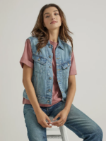 Lee mujer chaleco de mezclilla azul esmerilado ropa Z6H6F408 - Image 3
