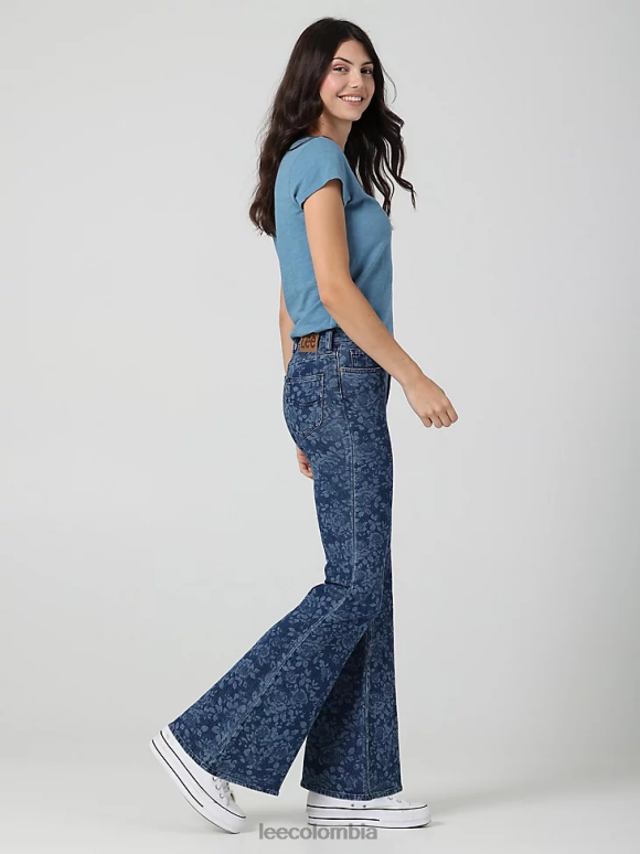 Lee mujer jeans acampanados de talle alto, modernos y vintage láser floral ropa Z6H6F151 - Image 3