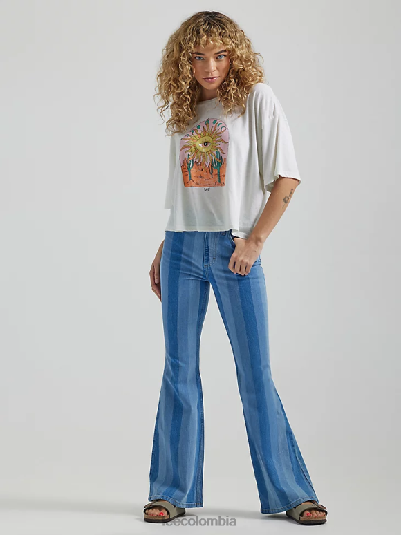 lee_mujer_jeans_acampanados_de_tiro_alto_a_rayas_golpes_de_azul_ropa_z6h6f159.png Lee mujer jeans acampanados de tiro alto a rayas golpes de azul ropa Z6H6F159 - Image 1