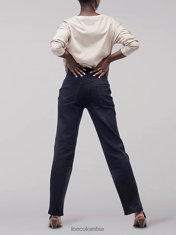 Lee mujer jeans originales de corte relajado y pernera recta negro premium ropa Z6H6F18 - Image 3