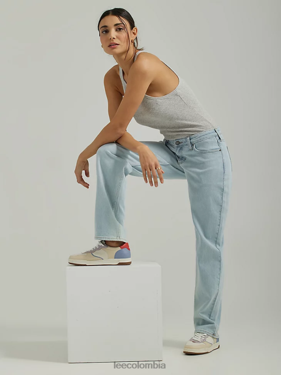 Lee mujer jeans rectos de talle bajo caminata matutina ropa Z6H6F12 - Image 5
