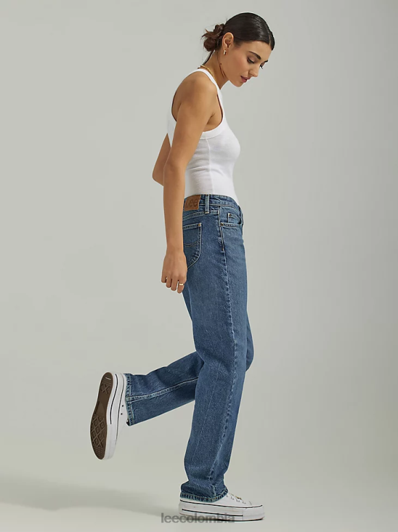 Lee mujer jeans rectos de talle bajo velocidad azul ropa Z6H6F13 - Image 3