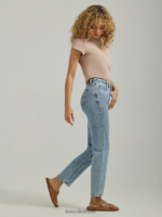Lee mujer jeans rectos elásticos de talle alto santuario de luz ropa Z6H6F19 - Image 3