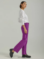 Lee mujer jeans tobilleros de color con pernera ancha y talle alto discoteca violeta ropa Z6H6F164 - Image 3