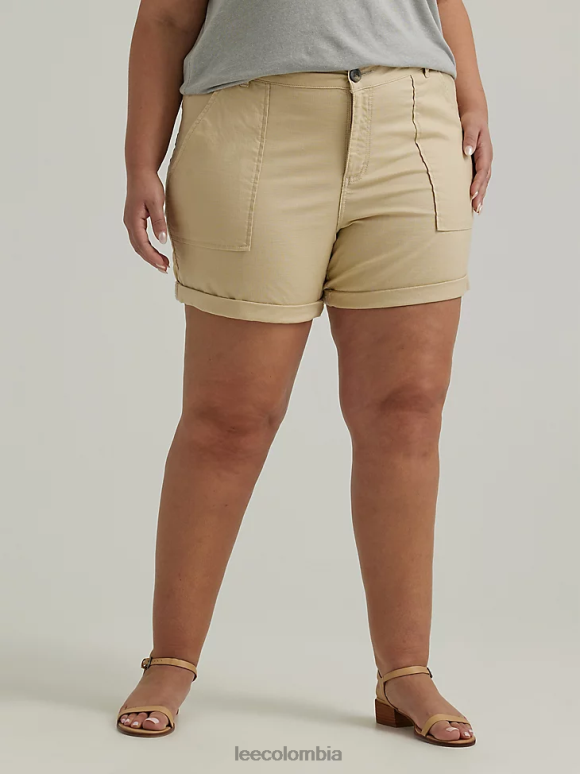 Lee mujer legendario rodado corto (más) beige pionero ropa Z6H6F285 - Image 1