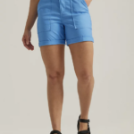 Lee mujer legendario rodado corto nuevo azul ropa Z6H6F273