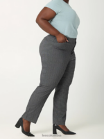 Lee mujer Pantalón de pierna recta y corte relajado sin arrugas (más) cuadros rockhill en blanco y negro ropa Z6H6F203 - Image 3
