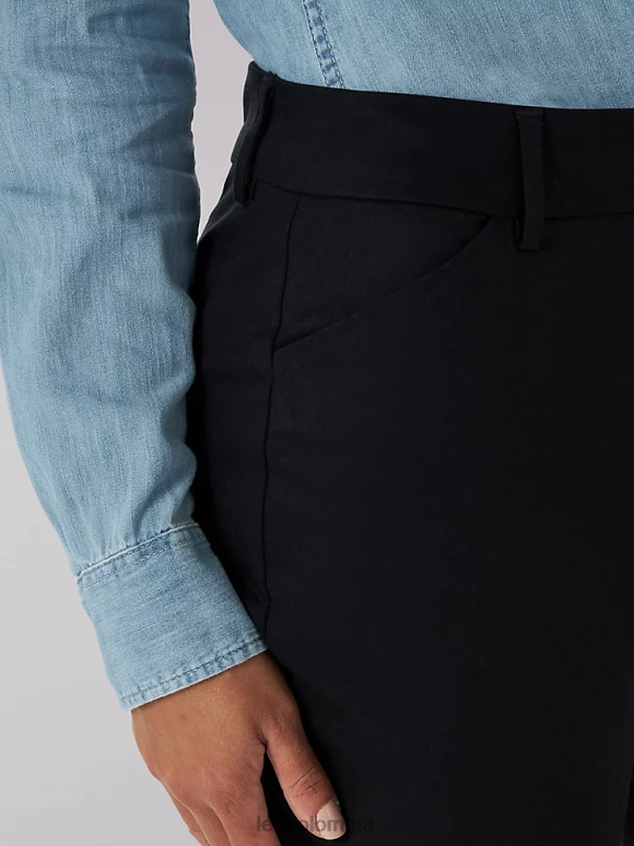 Lee mujer Pantalón de pierna recta y corte relajado sin arrugas (pequeño) negro ropa Z6H6F216 - Image 4
