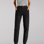 Lee mujer pantalones elásticos laterales negro ropa Z6H6F187