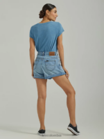 Lee mujer shorts de mezclilla plisados ​​de talle alto azul esmerilado ropa Z6H6F336 - Image 2