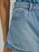 Lee mujer shorts de mezclilla plisados ​​de talle alto azul esmerilado ropa Z6H6F336 - Image 5